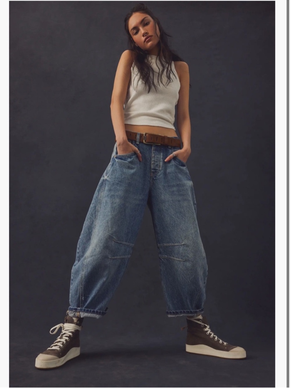 We The Free Good Luck Mid-Rise Barrel Jeans Size 27 - Picture 1 of 8